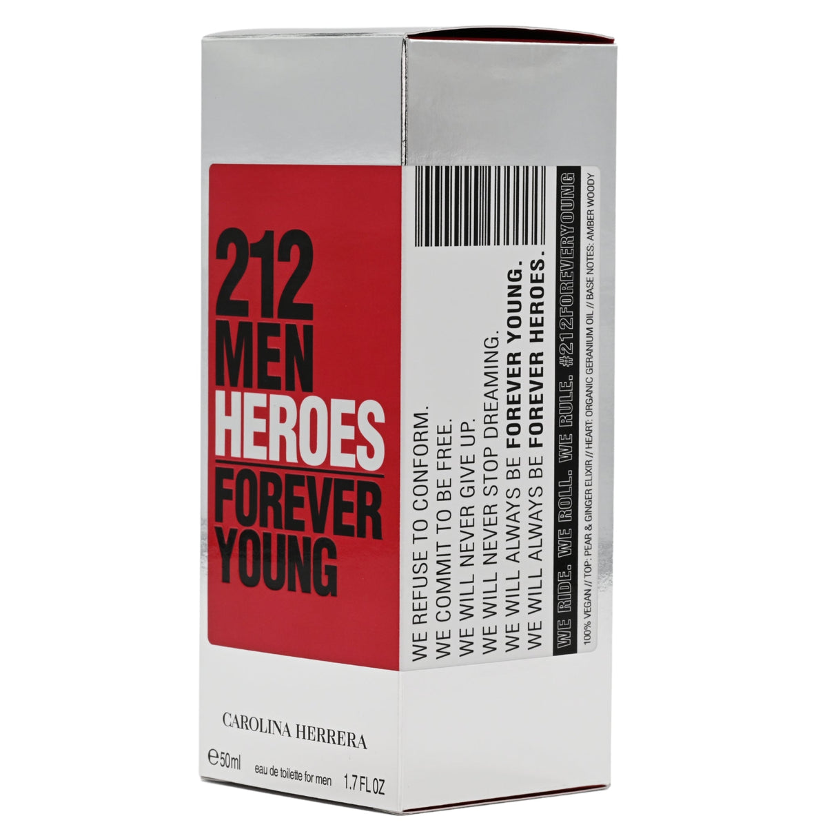212 Men Heroes Forever Young by Carolina Herrera cologne EDT 1.7 oz New in Box