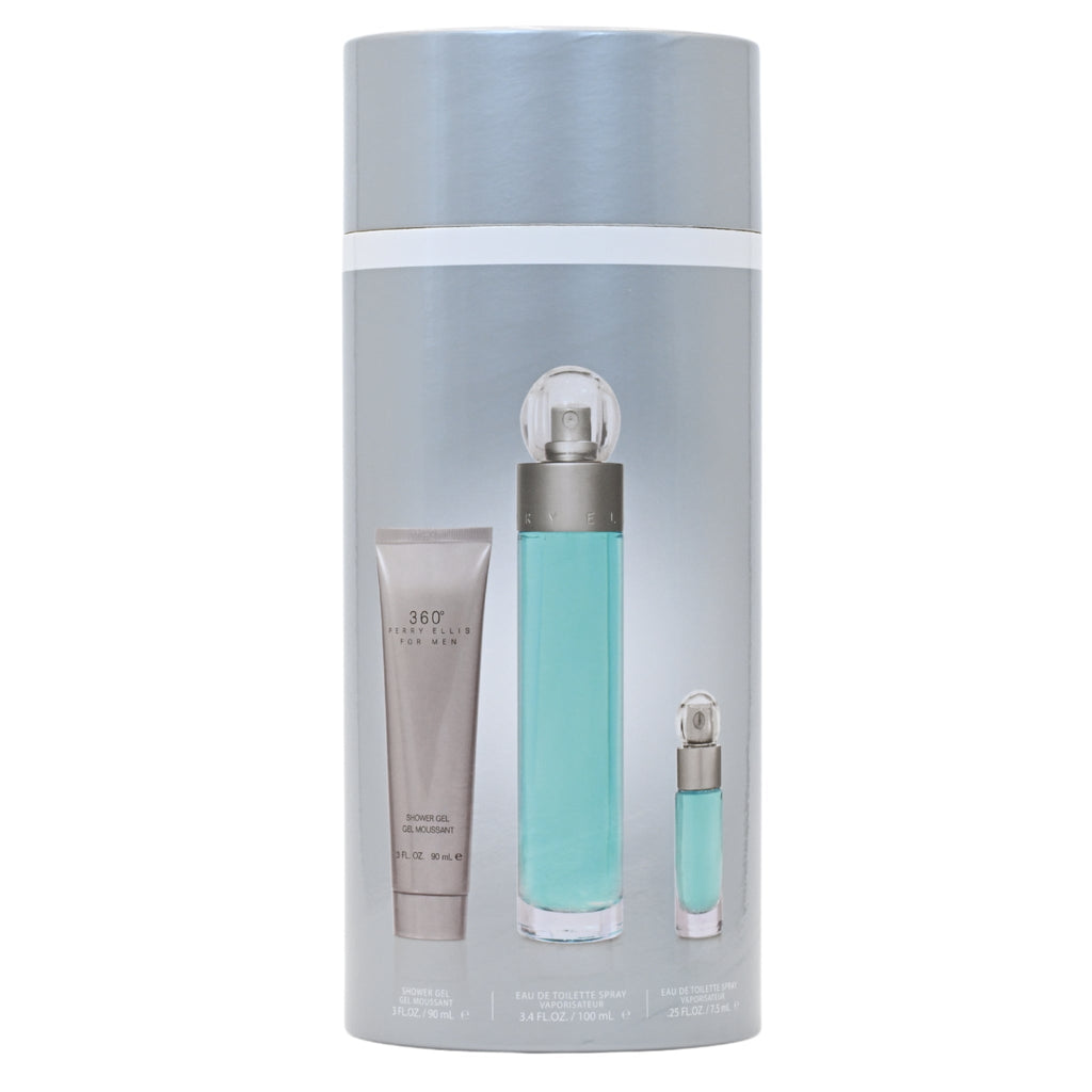 360 by Perry Ellis for men 3 pcs gift set New in Canister