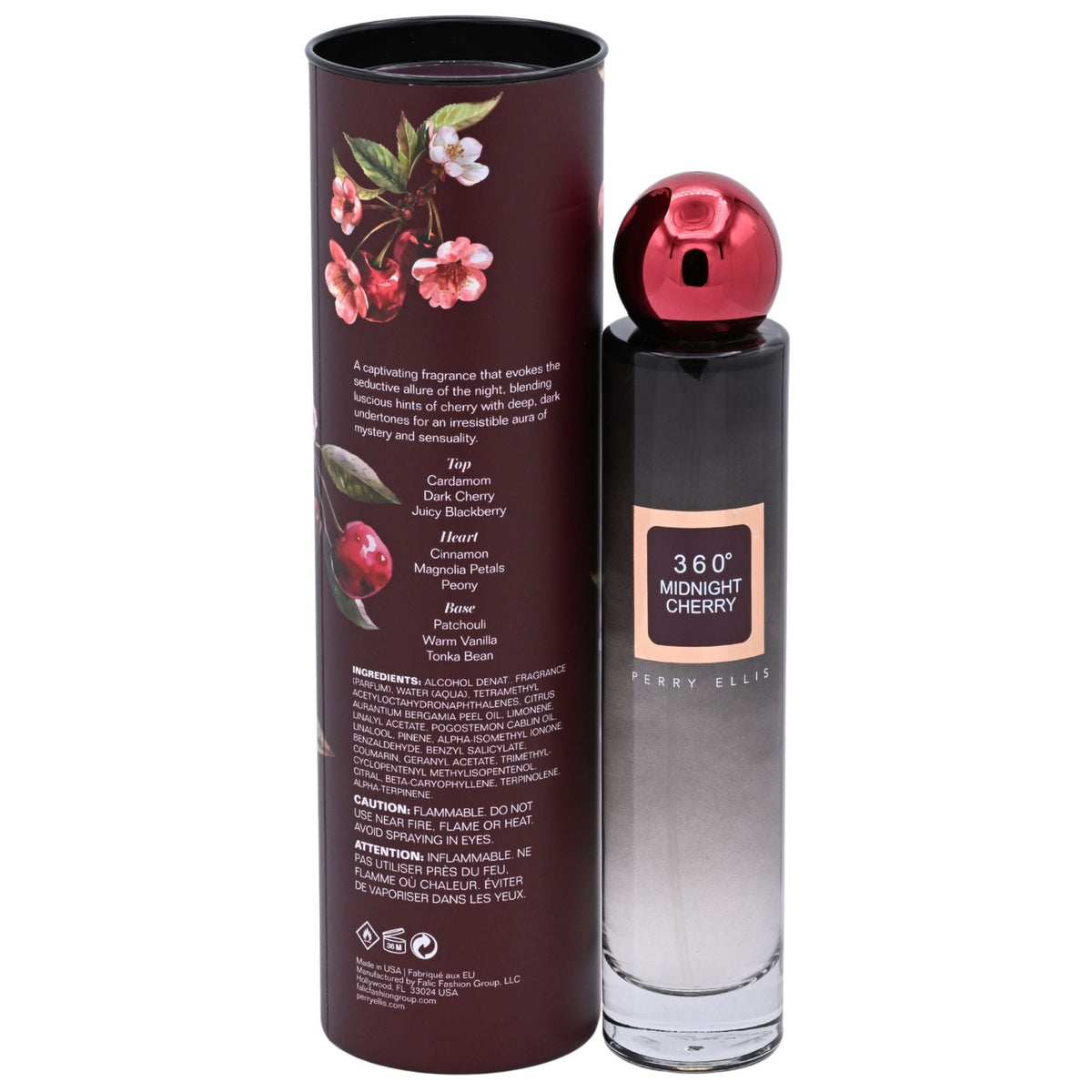 360 Midnight Cherry by Perry Ellis perfume for women EDP 3.3 / 3.4 oz New in Box