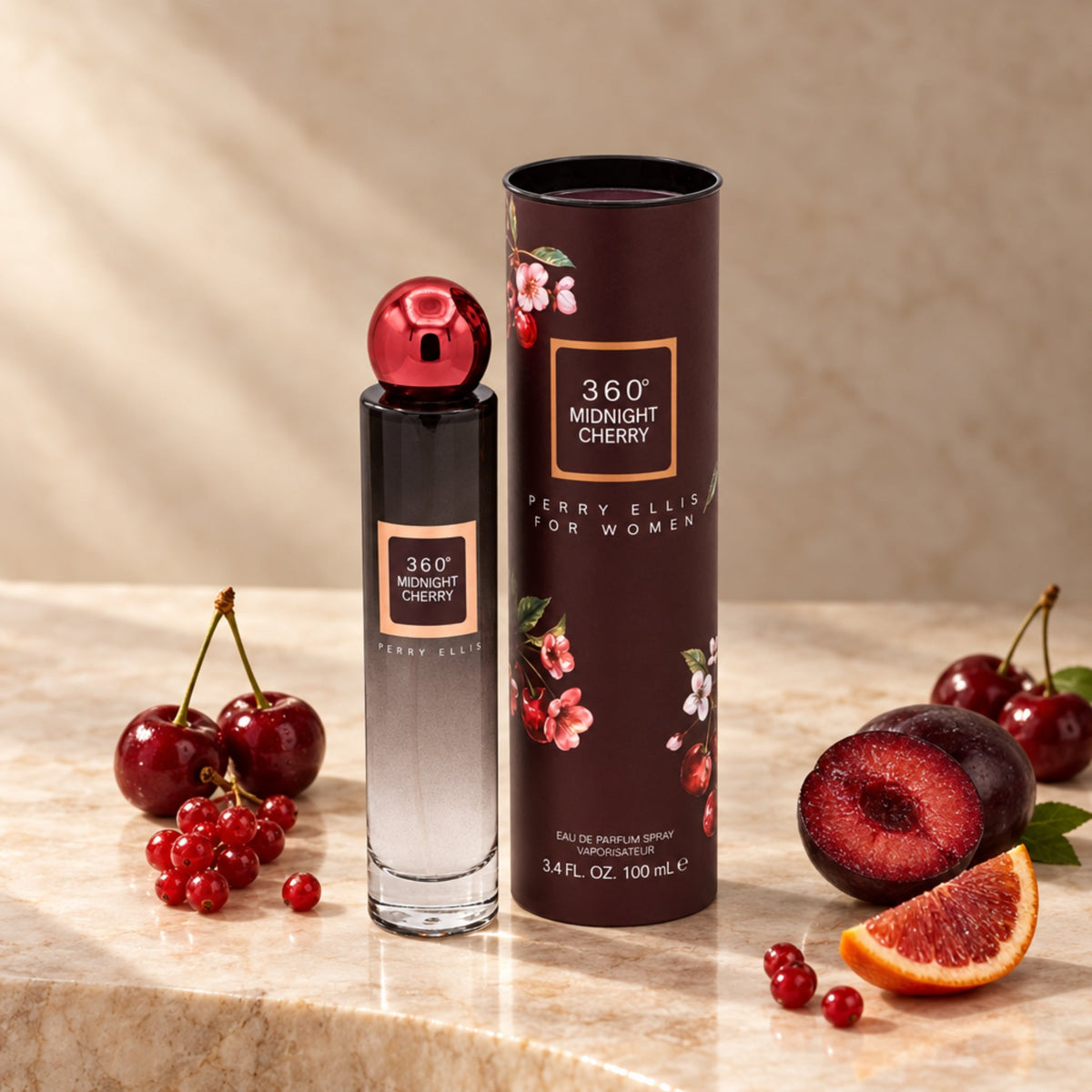 360 Midnight Cherry by Perry Ellis perfume for women EDP 3.3 / 3.4 oz New in Box