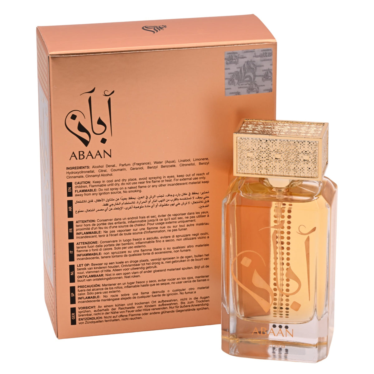 Abaan by Lattafa perfume for unisex EDP 3.3 / 3.4 oz New in Box