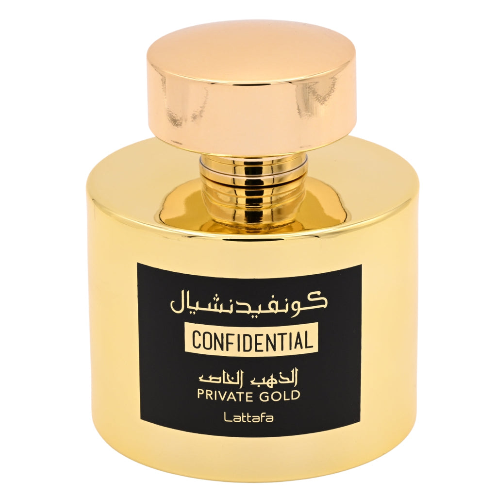 Confidential Private Gold by Lattafa perfume for unisex EDP 3.3 / 3.4 oz. New in Box