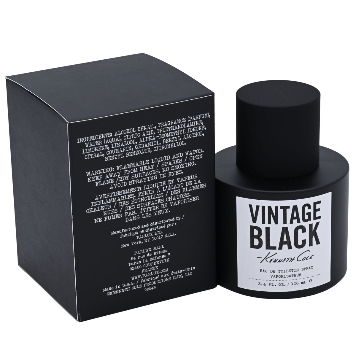 VINTAGE BLACK by Kenneth Cole 3.4 oz edt 3.3 MEN Cologne New in BOX