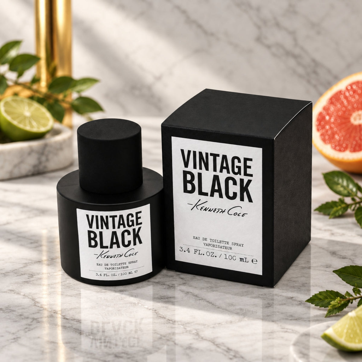 VINTAGE BLACK by Kenneth Cole 3.4 oz edt 3.3 MEN Cologne New in BOX
